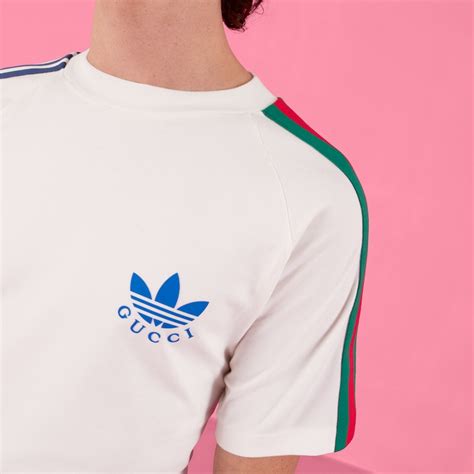 adidas x gucci trefoil print t-shirt